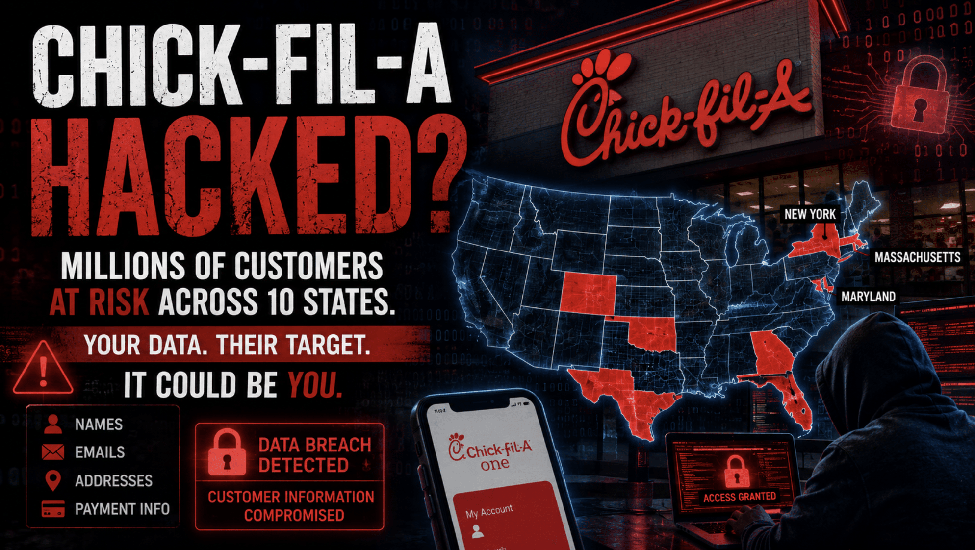 Cyberattack may have exposed Chick-fil-A customer data in 10 states, including New York, Massachusetts and Maryland