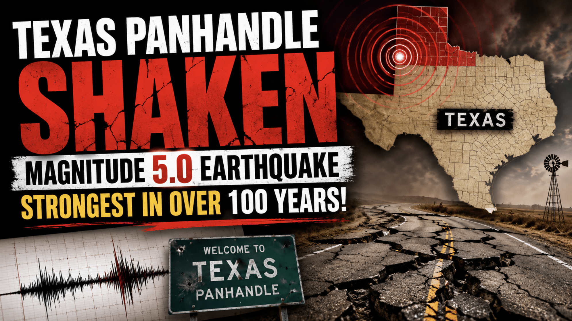 Rare magnitude 5.0 earthquake strikes Texas Panhandle, strongest in over 100 years