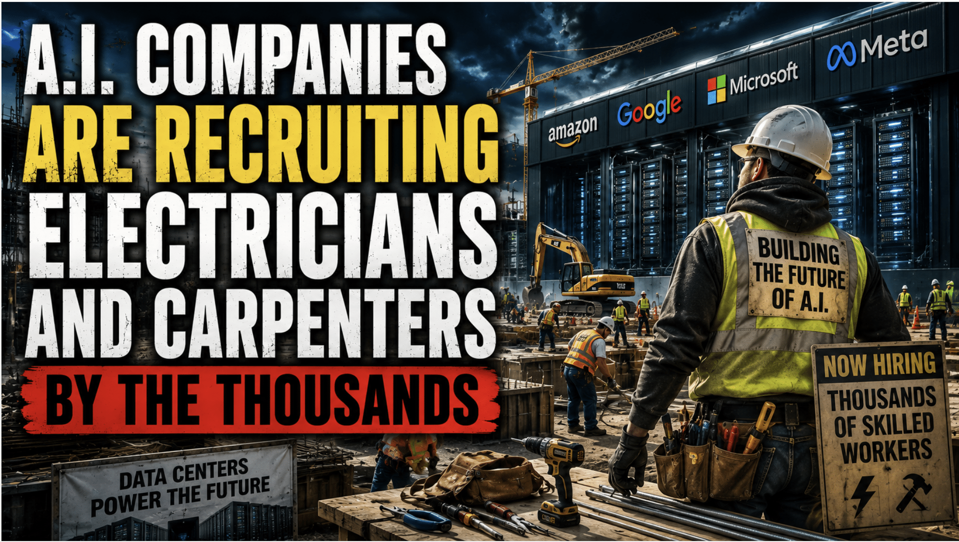 A.I. Companies Are Recruiting Electricians and Carpenters by the Thousands