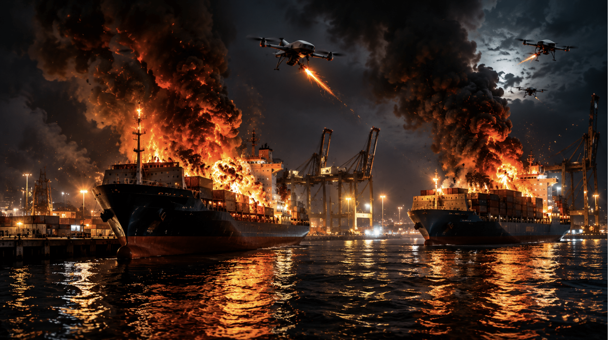 Two ships have been struck in apparent drone strike at Egyptian Port