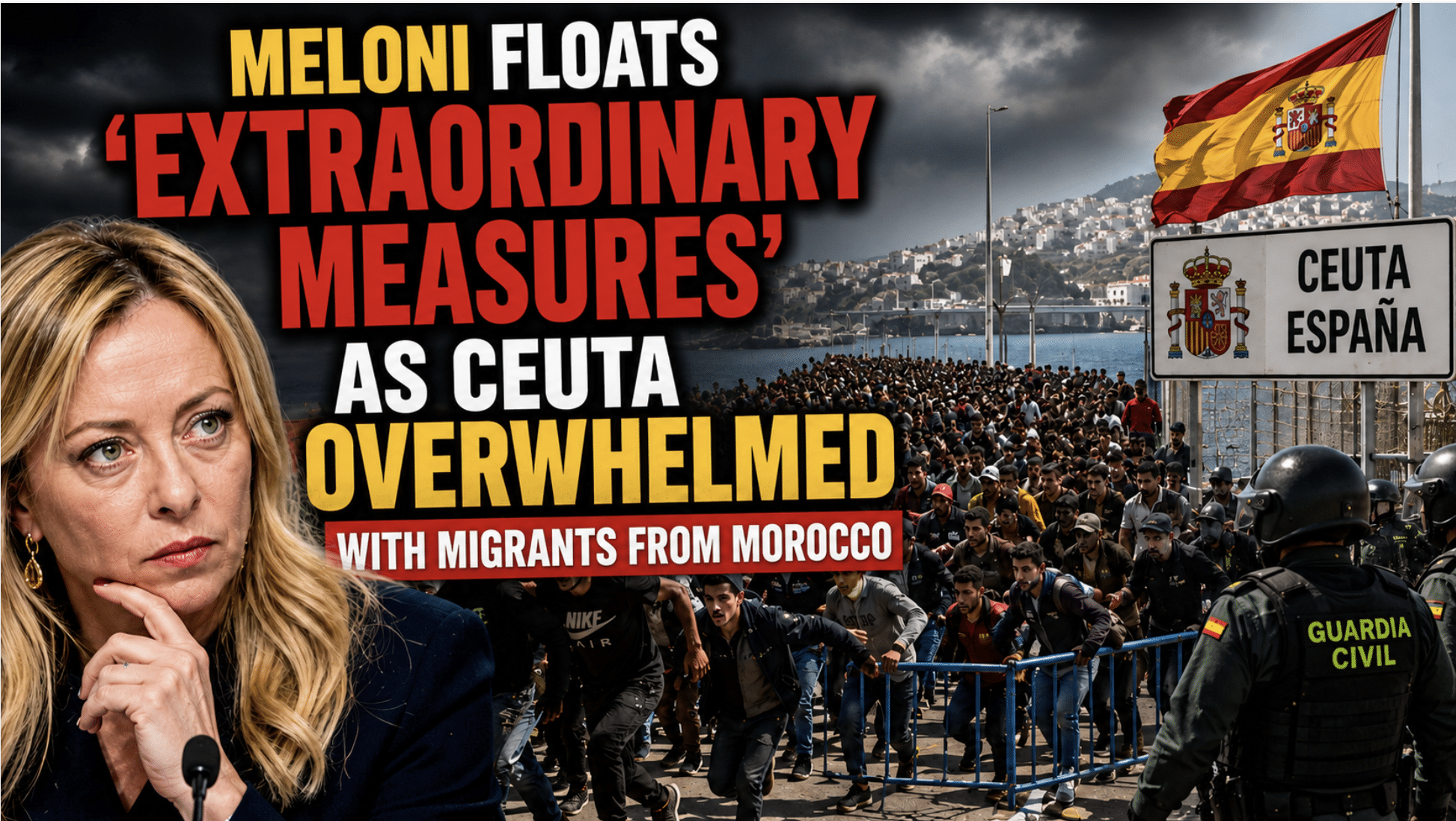 Meloni Floats ‘Extraordinary Measures’ As Spain’s Ceuta Overwhelmed With Migrants From Morocco