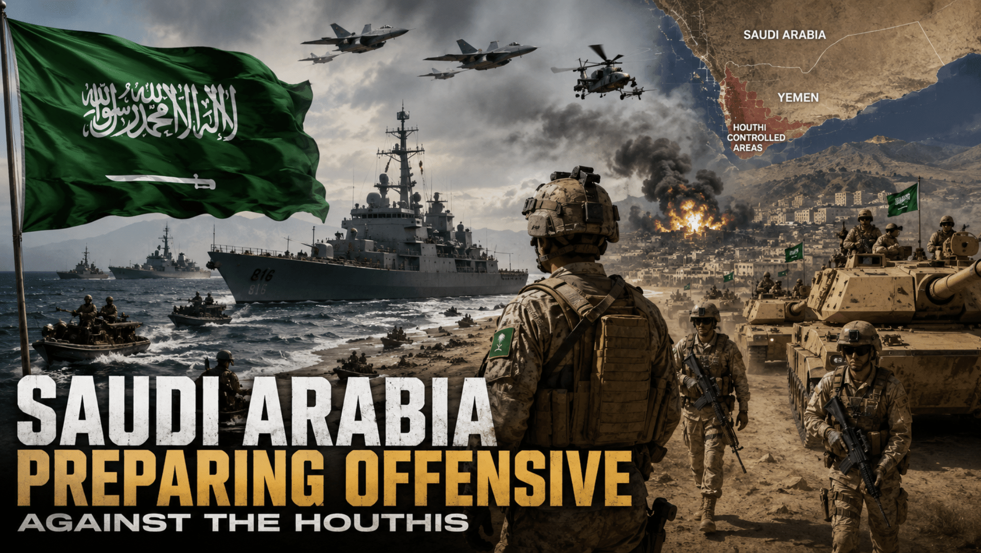 Saudi Arabia preparing a sea and possible land offensive against the Houthis