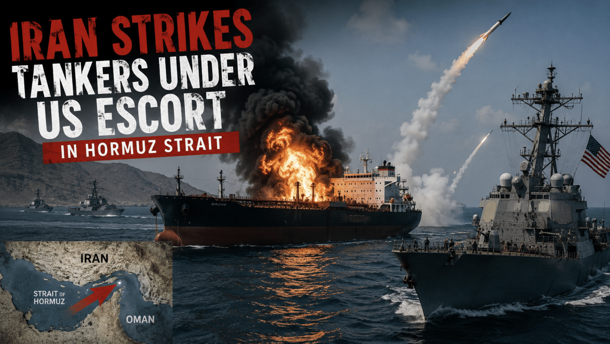 Iran strikes tankers under US escort in Hormuz strait as Trump gathers cabinet to discuss next move in war