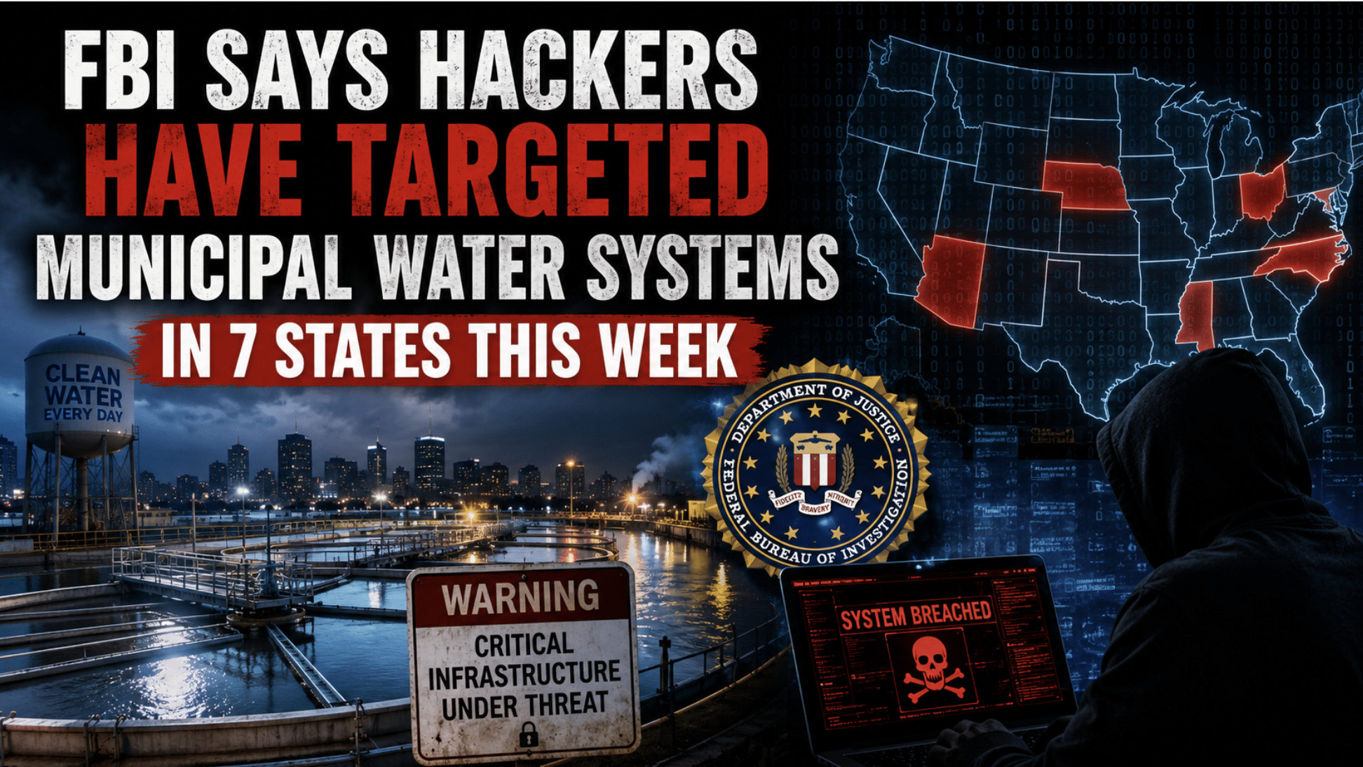 FBI says hackers have targeted municipal water systems in 7 states this week