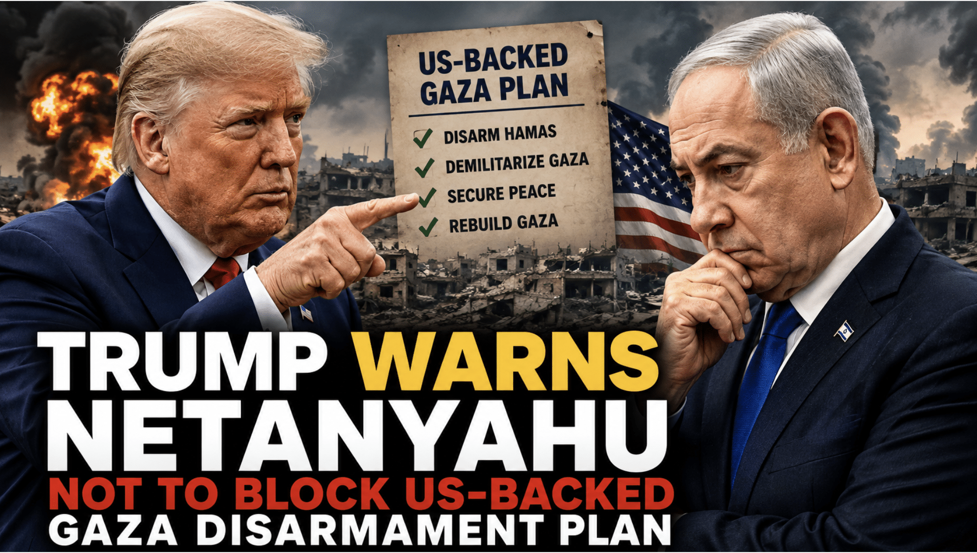 Trump warns Netanyahu not to block US-backed Gaza disarmament plan