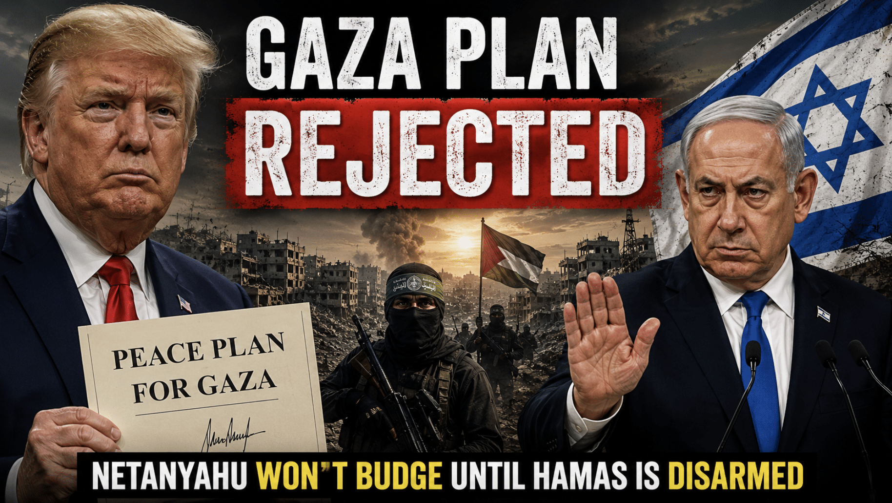 Netanyahu rejects Trump’s peace plan for Gaza as he refuses to withdraw until Hamas is disarmed