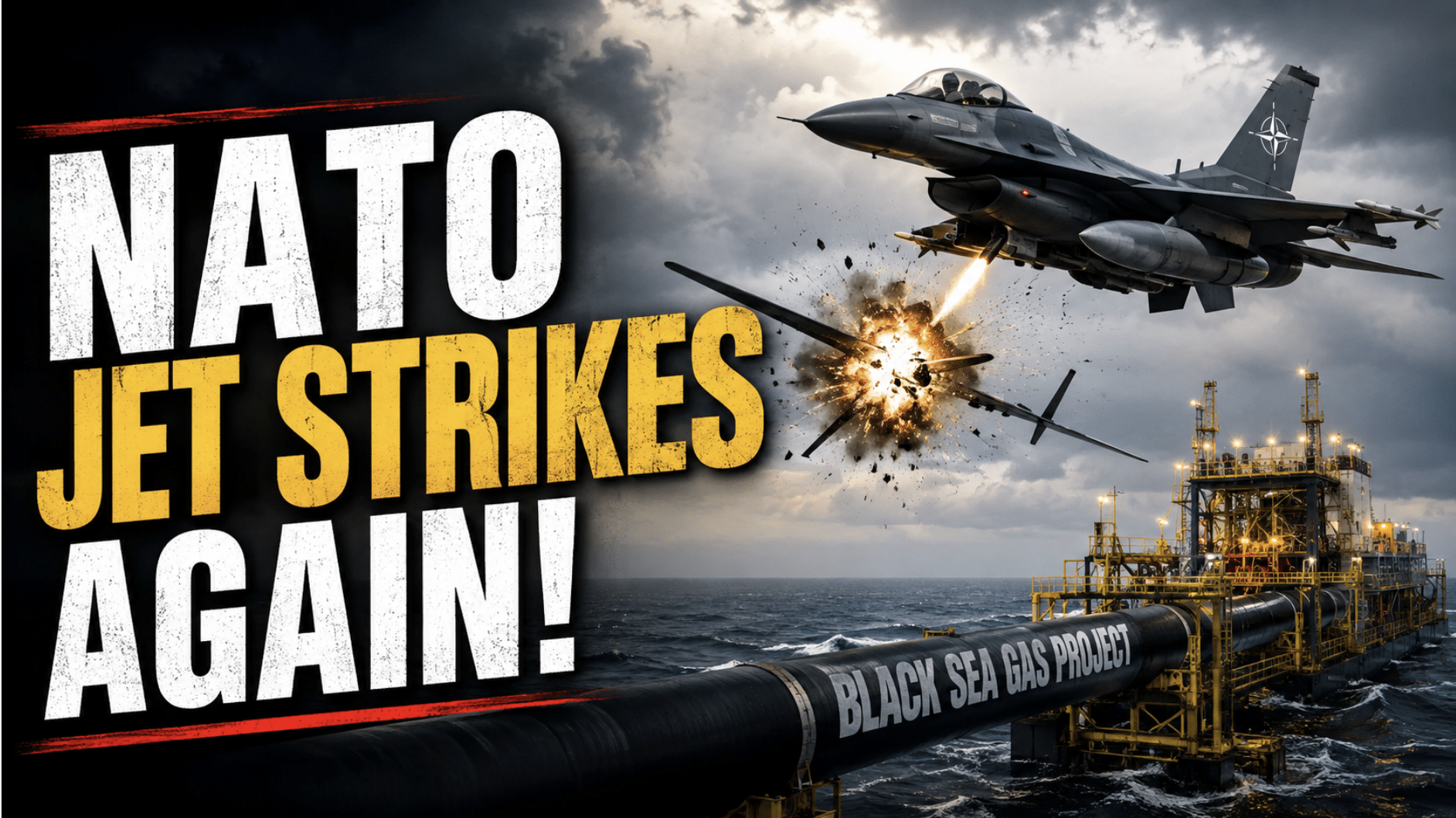 NATO jet destroys drone ‘loaded with explosives’ meters from Black Sea gas project