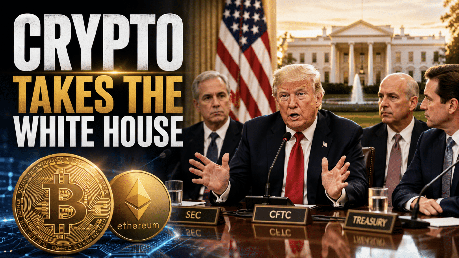 Trump and top financial regulators hosted key figures in cryptocurrency and digital assets industries at White House