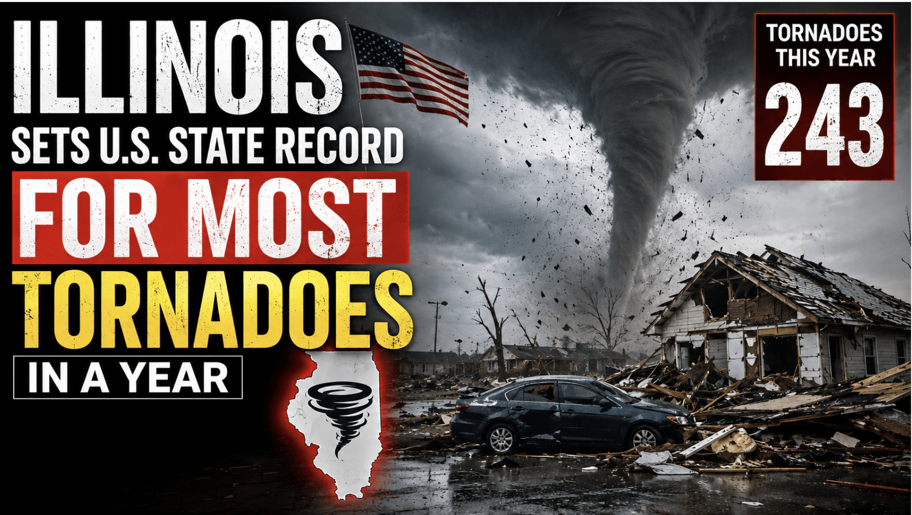 Whirlwind: Illinois has set a US state record for the most tornadoes in a single calendar year