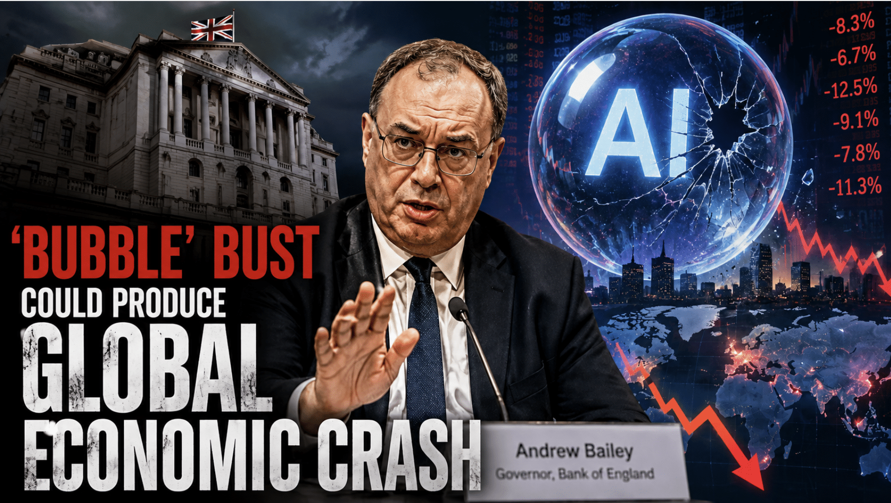 Chief of Bank of England warns AI ‘bubble’ bust could produce global economic crash