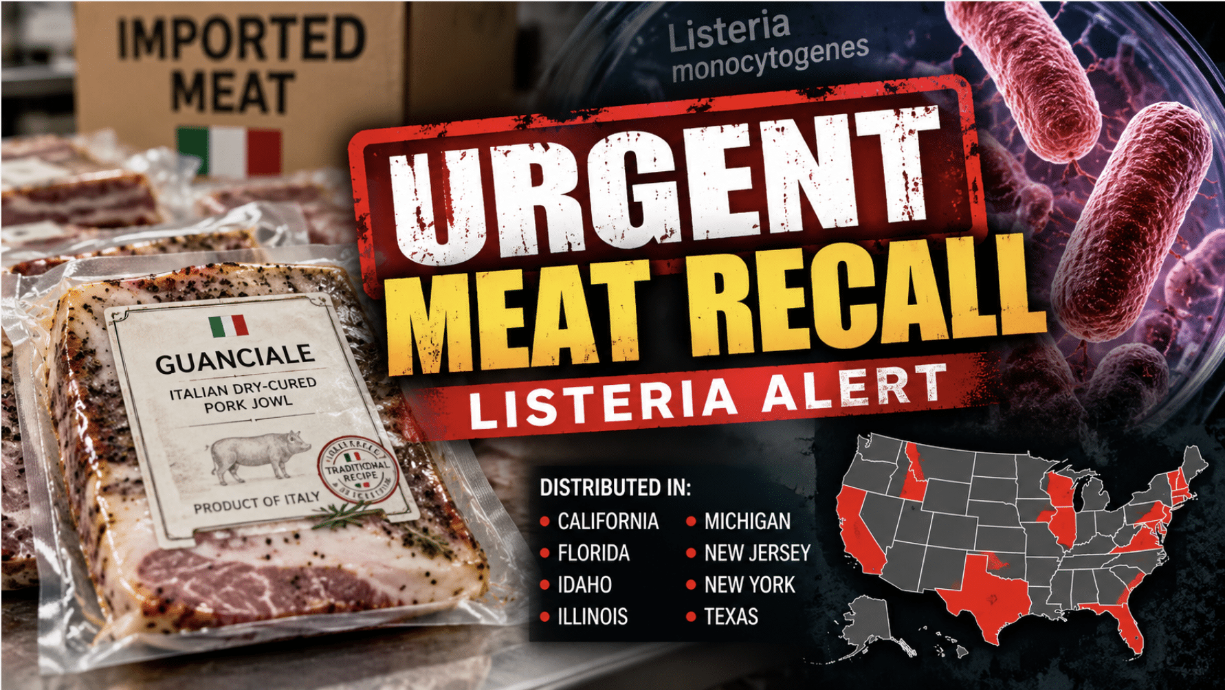 Urgent recall issued for meat sold in eight states that tested positive for deadly bacteria