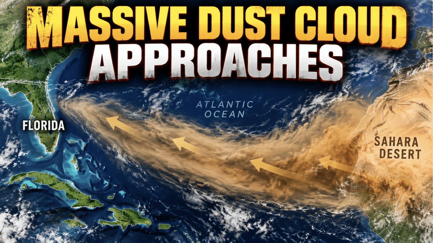 Giant plume of Saharan dust the size of the continental U.S begins drifting into South Florida