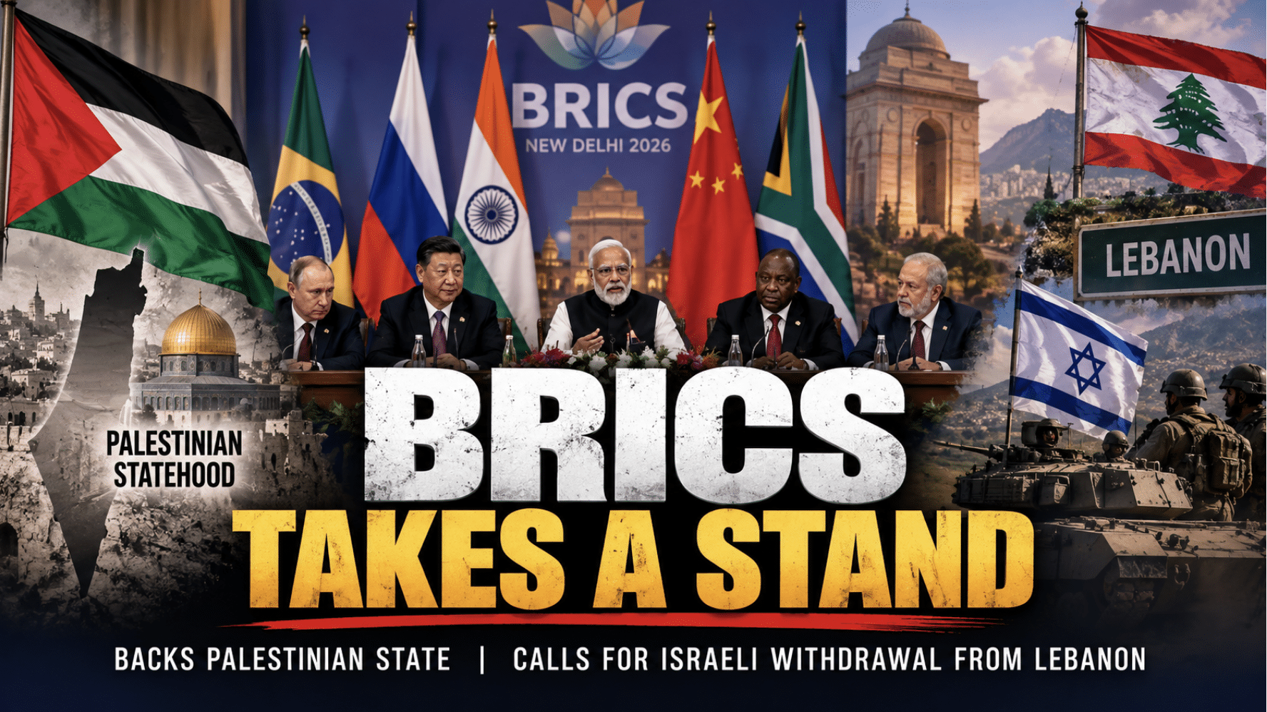 BRICS Delhi Declaration Backs Palestinian State, Calls For Israel Withdrawal From Lebanon