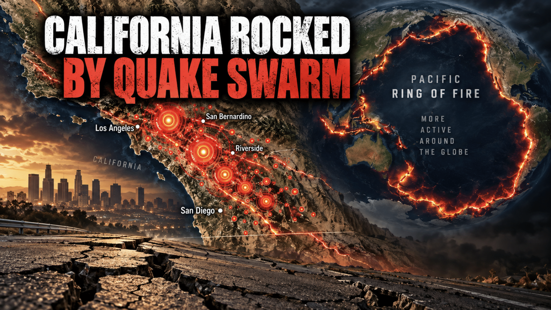 Over 80 Earthquakes Swarm Southern California as the Entire Pacific Ring of Fire Turns Far More Active