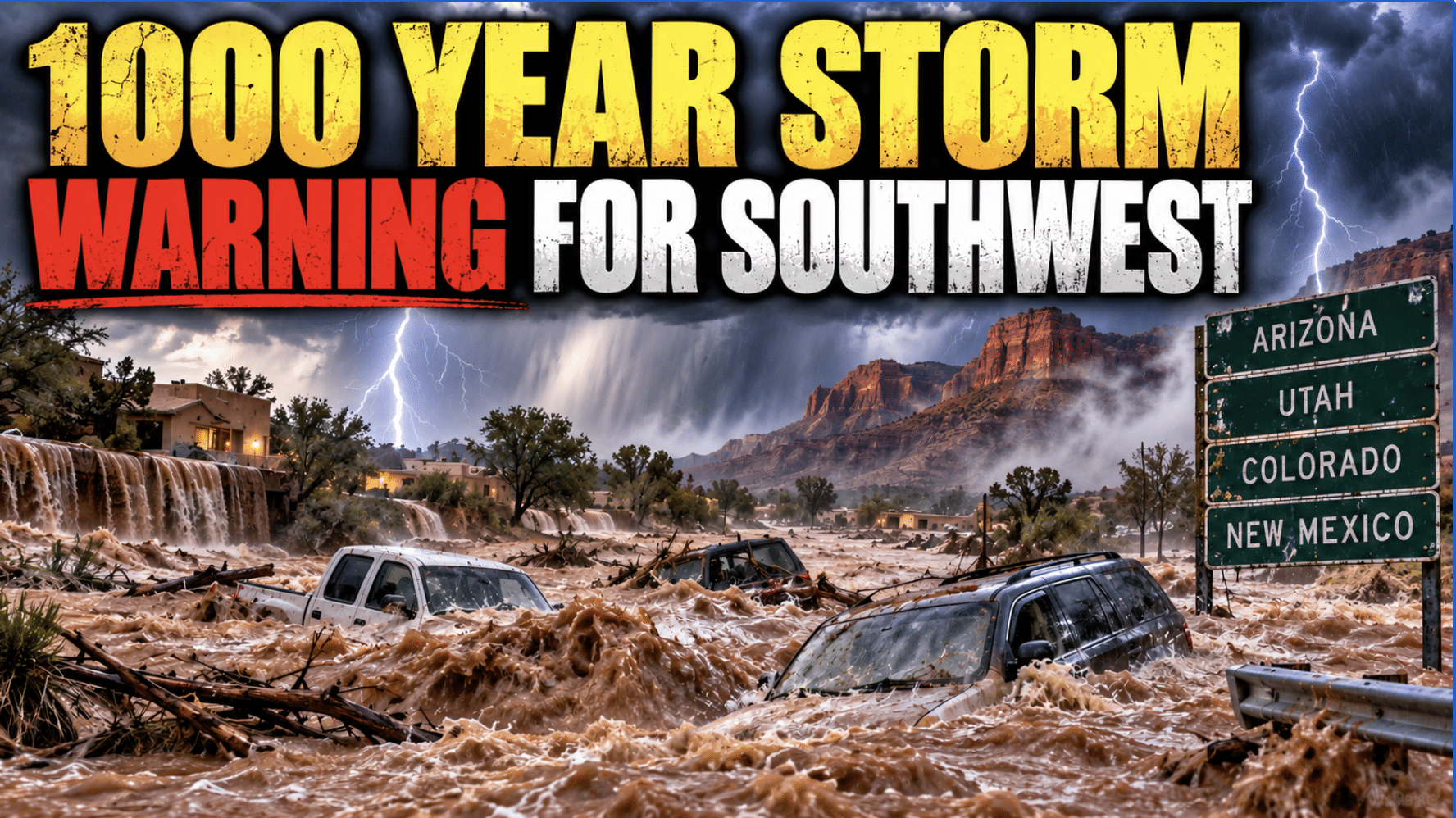 Once in a thousand year storm feared as life-threatening floods to wash out millions in four US states