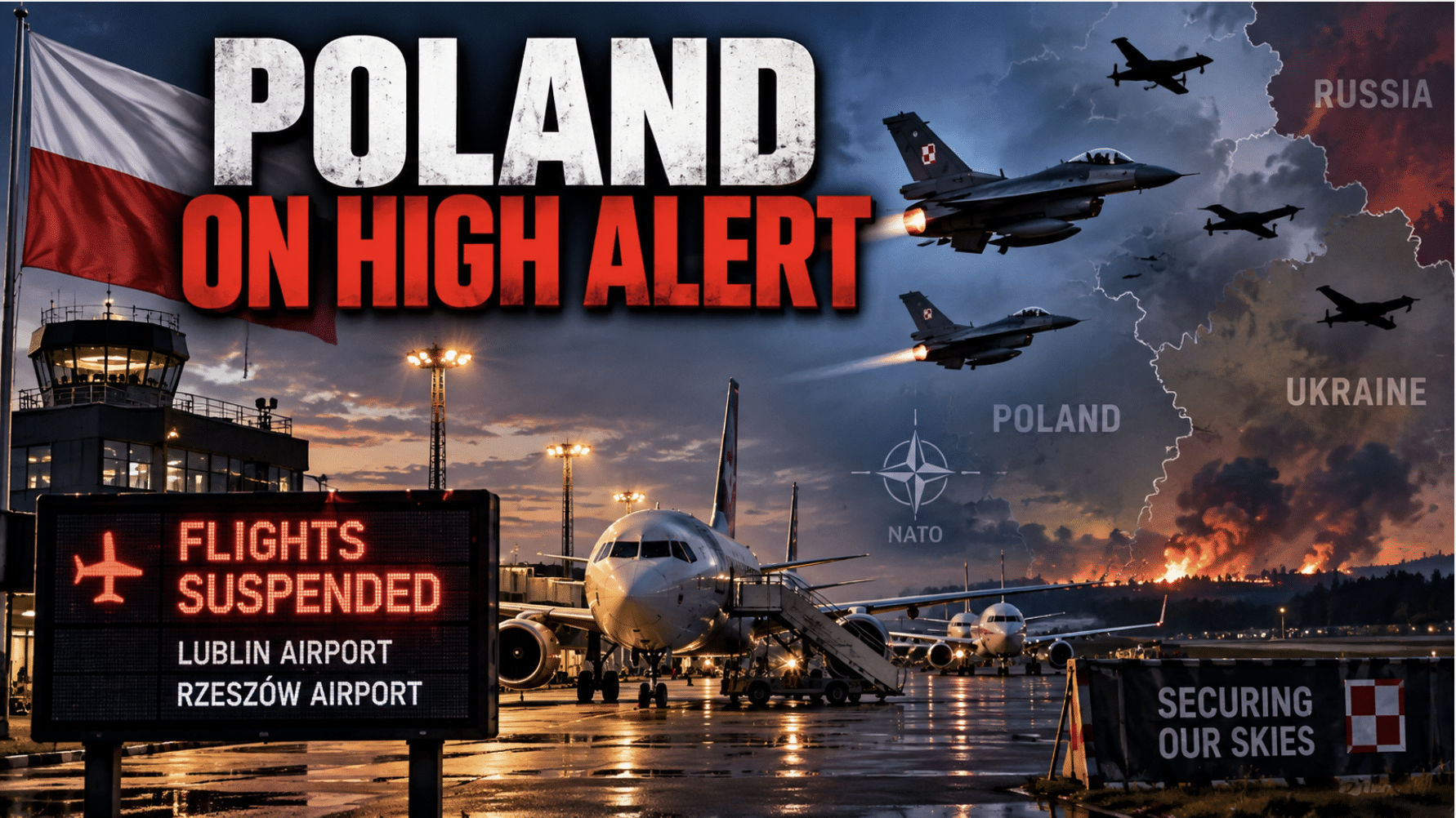 Poland shuts airports and scrambles fighter jets over Russian drone threat