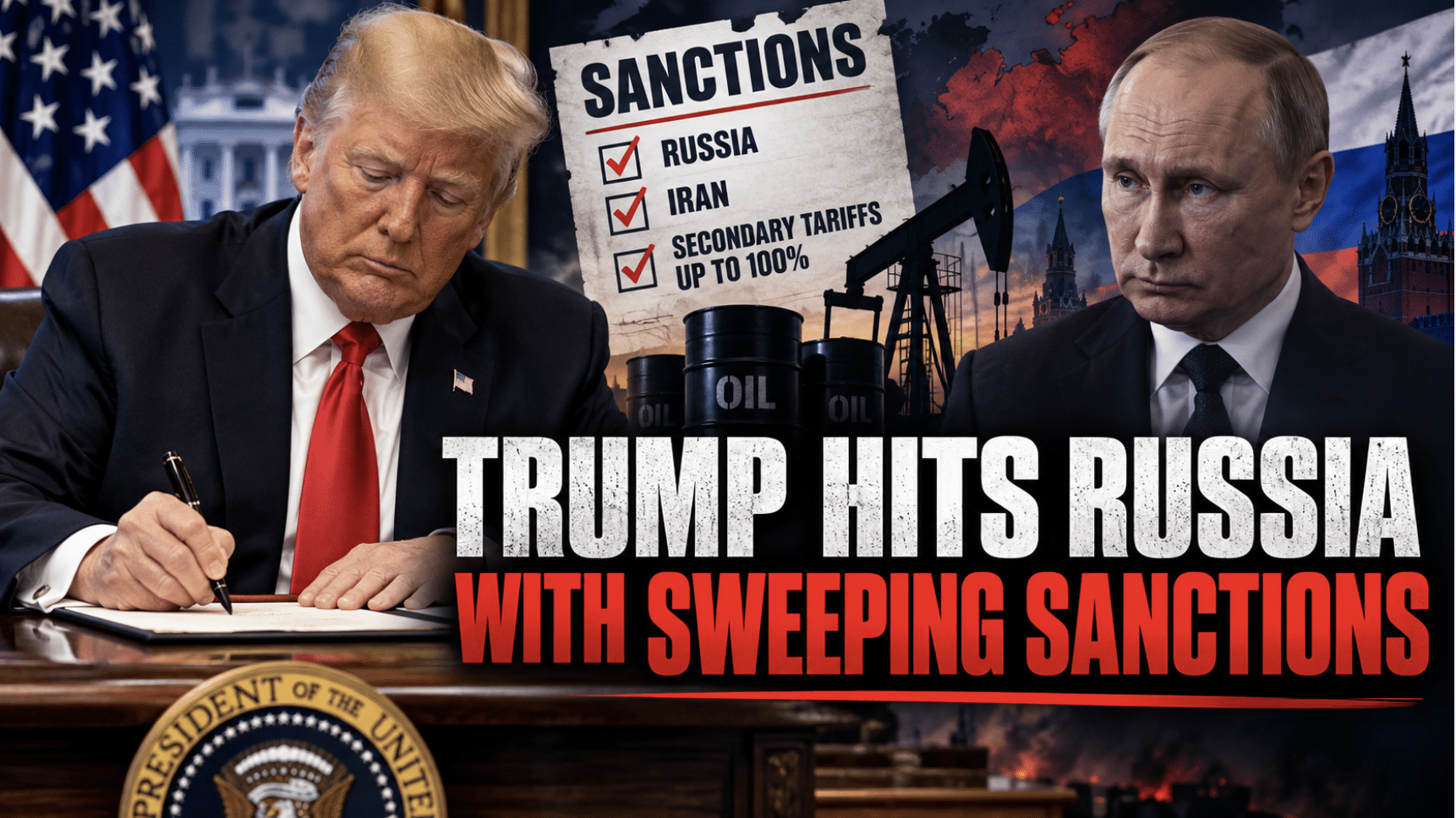 Trump signs bill imposing sanctions on Russia and giving him more power to levy tariffs