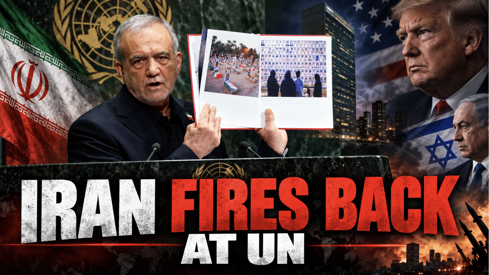 Iran’s president blames U.S. and Israel for global instability in UN speech