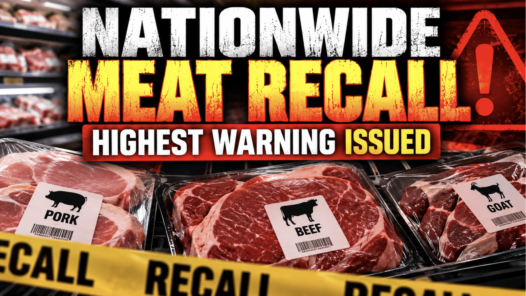 Over 167,639 pounds of raw beef, pork and goat recalled Nationwide as highest warning issued