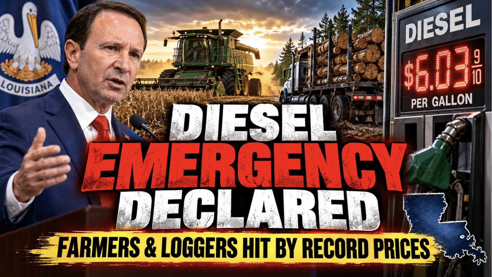 Gov. Jeff Landry has declared a state of emergency over Louisiana’s diesel fuel shortage