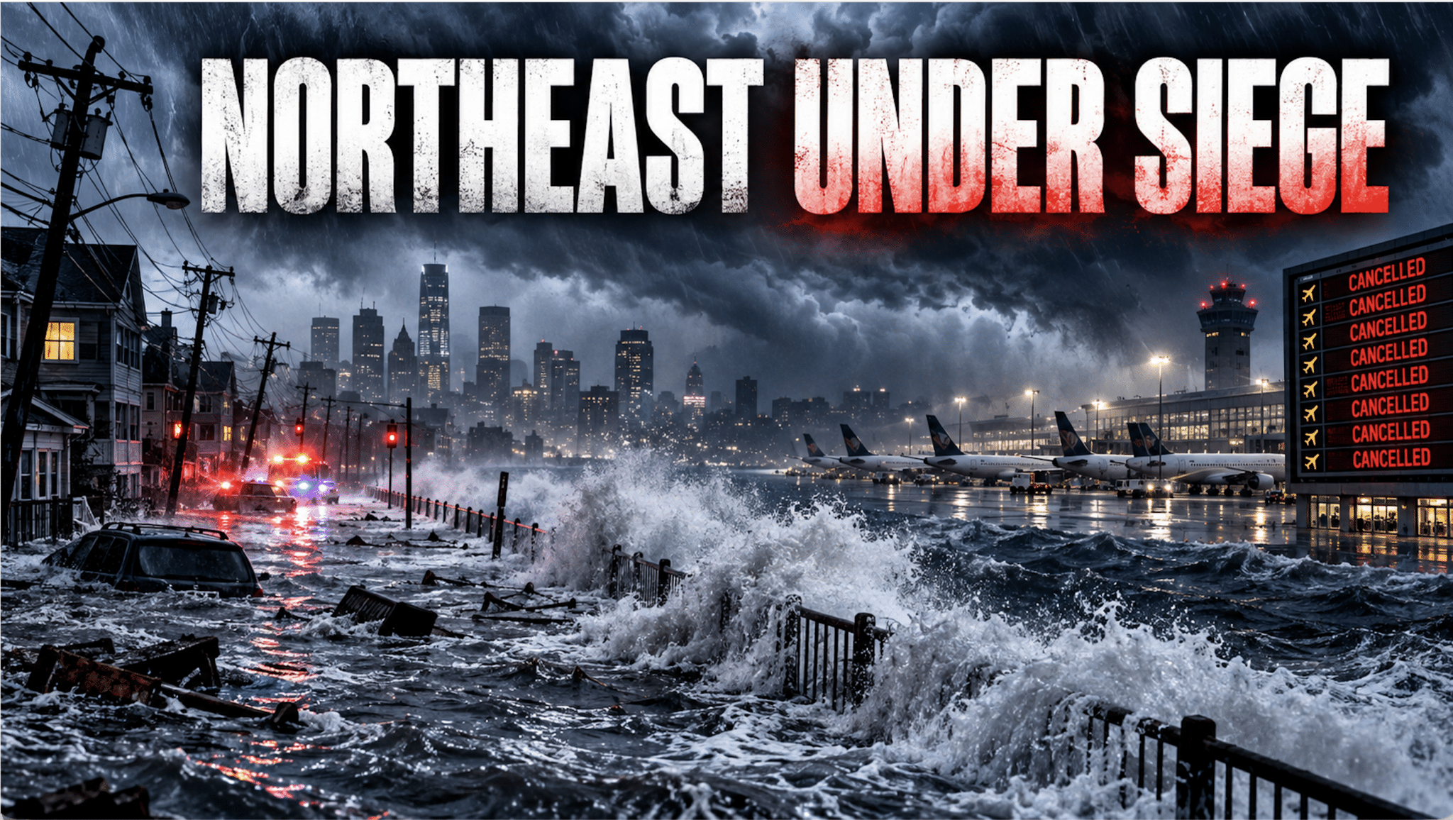 Powerful nor’easter floods Northeast, knocks out power and disrupts hundreds of flights