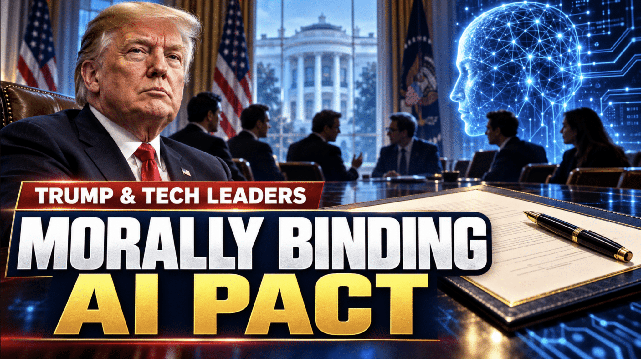 Trump claims he and tech leaders signed AI agreement that is ‘morally binding’