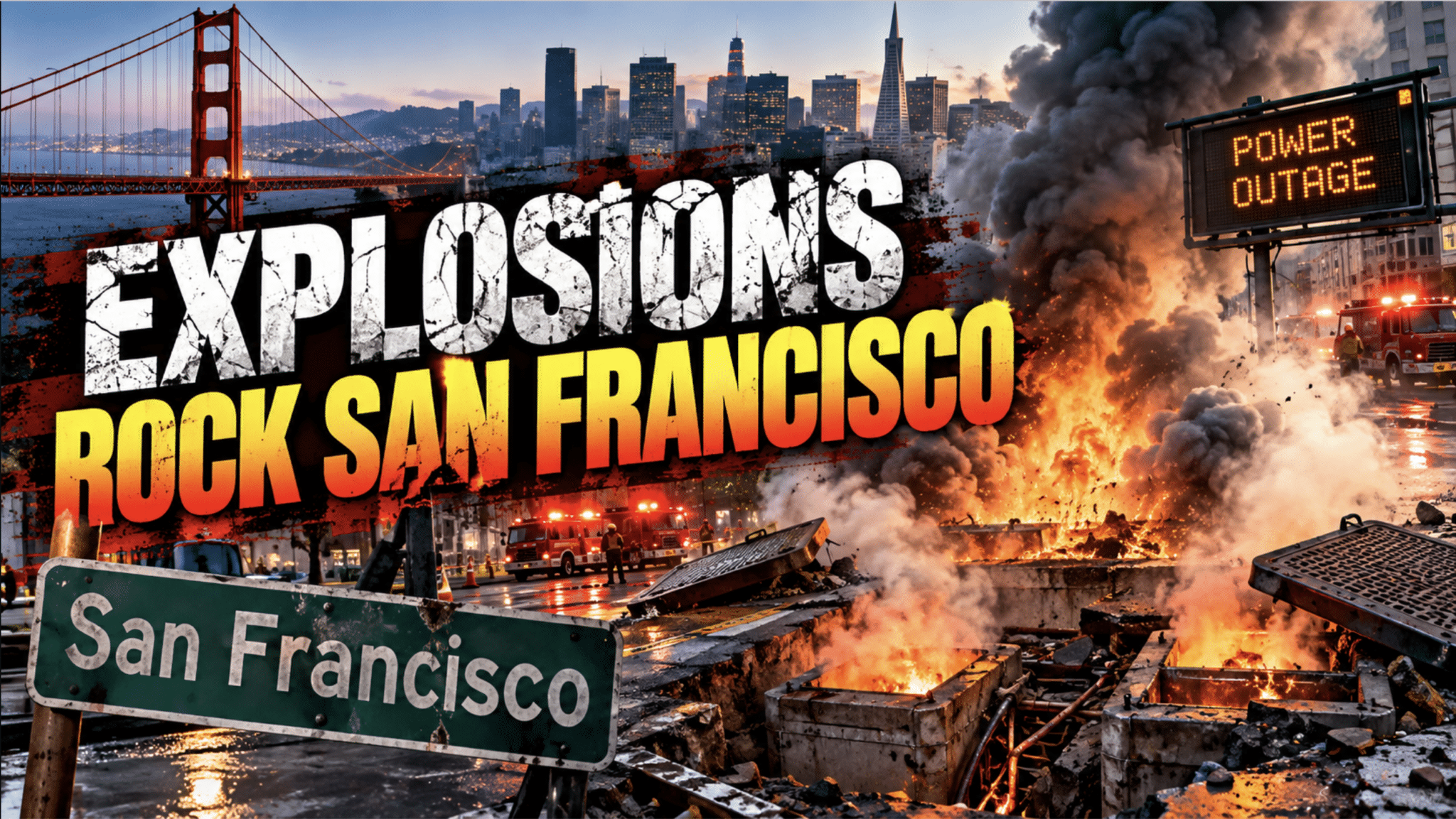 Four underground vaults erupted under San Francisco sparking mass chaos, power shut-off, and shelter in place