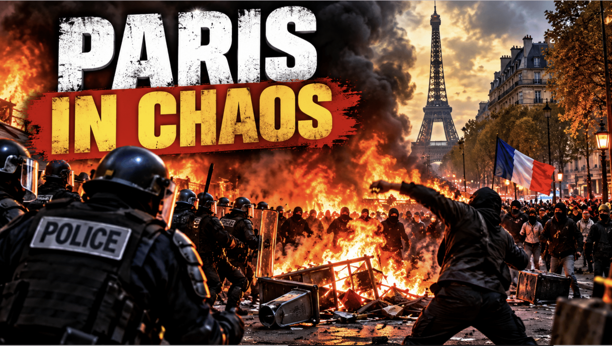 Paris in flames as hundreds of furious protesters arrested
