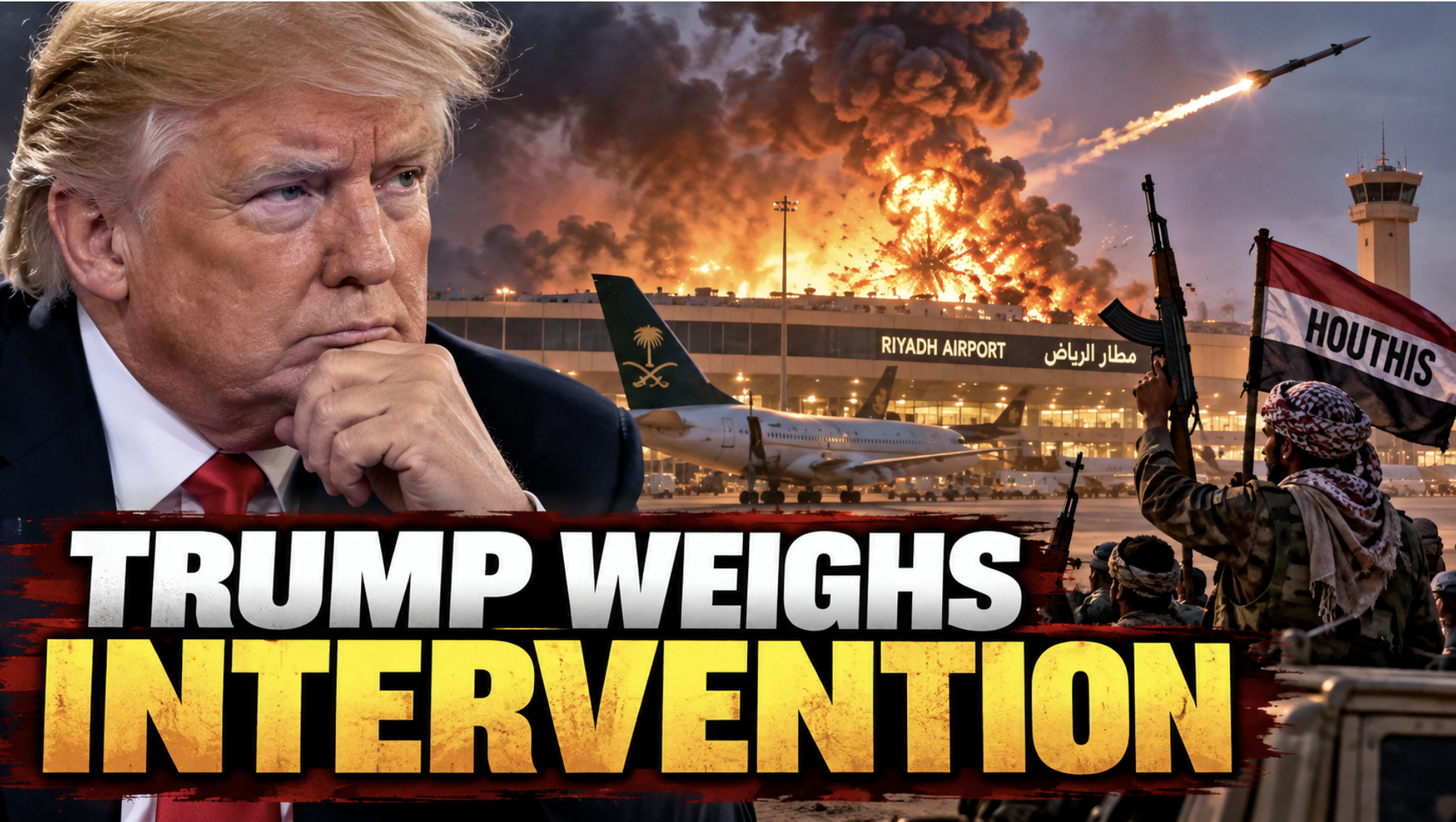 Middle East on Edge as Trump Weighs Entering War Against Houthis Following Attack on Riyadh Airport
