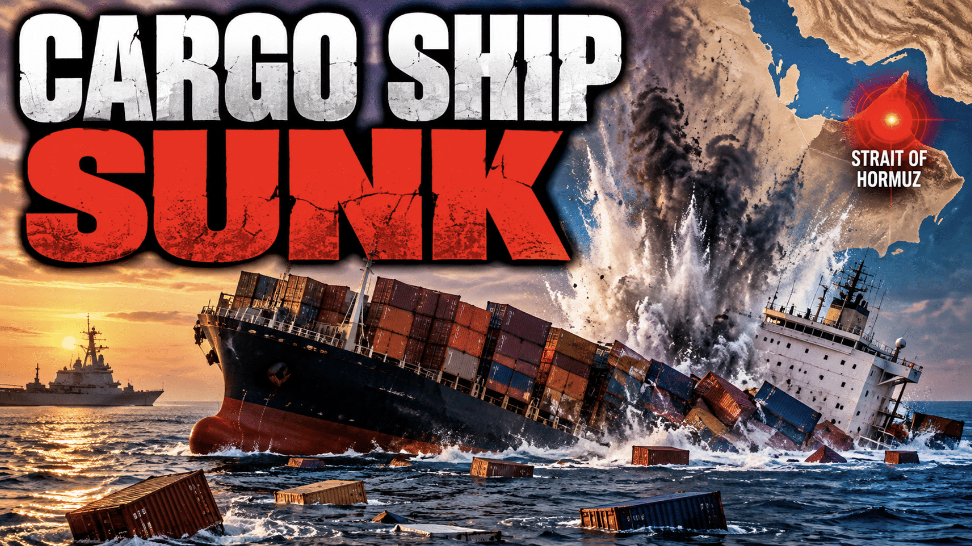 Ship carrying 2,500 containers sinks after hitting mine in Strait of Hormuz